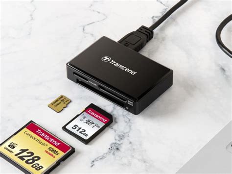 Картридер Transcend USB3.1 RDF8K2 черный для карт памяти SD, microSD и ...