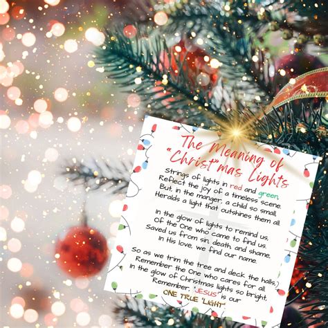 The Meaning Of Christmas Lights T Tag Religious T Tag Printable