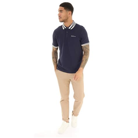 Buy Ben Sherman Mens Collar Interest Polo Marine