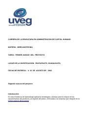 Segundo Avance De Proyecto Uveg Odt Carrera De Licenciatura En