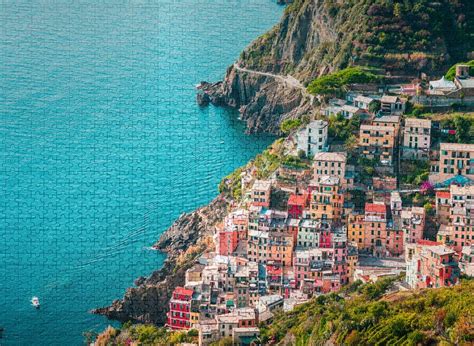 Houses In Riomaggiore Cinque Terre Italy Jigsaw Puzzles For Adults