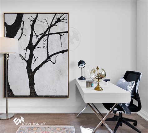 Large Abstract Tree Painting Canvas Wall Art Original Artwork Etsy