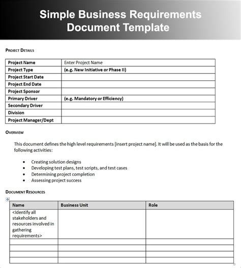 Business Requirements Document - 39+ Examples, Format, Pdf