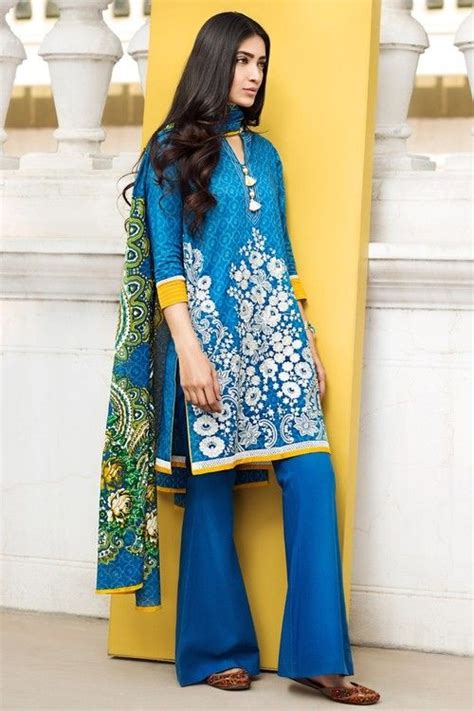 Khaadi Piece Stitched Embroidered Lawn Suit C B Blue