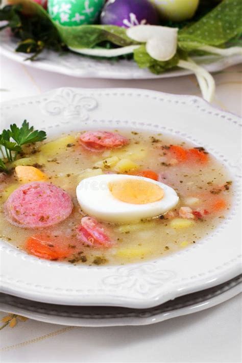 Polish Zurek Soup (sour-rye Soup) Stock Photo - Image of diet, cour ...