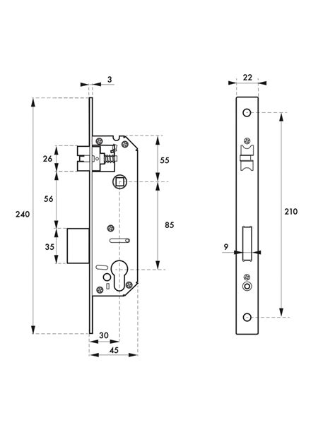 Serrure Encast Intelock Trou Cylindre Porte D Entr E Inox Axe Mm