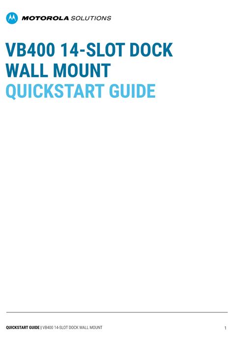 MOTOROLA SOLUTIONS VB400 QUICK START MANUAL Pdf Download | ManualsLib