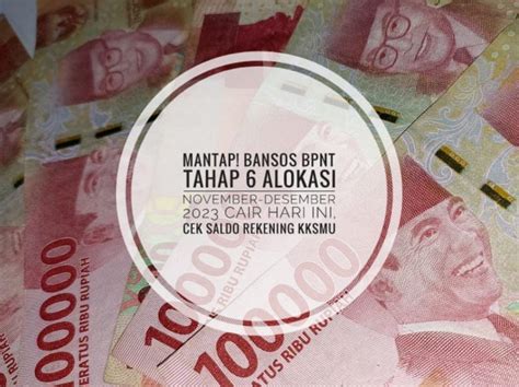 Mantap Bansos Bpnt Tahap Alokasi November Desember Cair Hari