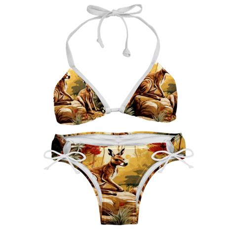 Kangaroo Detachable Sponge Bikini Set With Adjustable Strap Two Pack