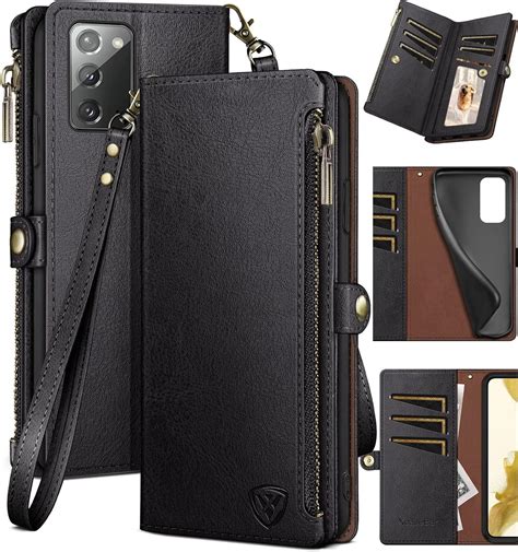 Xcasebar For Samsung Galaxy Note 20 Wallet Case With Zipper Credit Card Holder【rfid