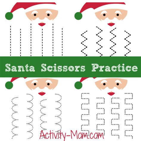 Santa Beard Cutting Practice Free Printable The Activity Mom