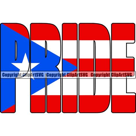 Puerto Rico Rican Pride Name Word Text Flag Country World Etsy