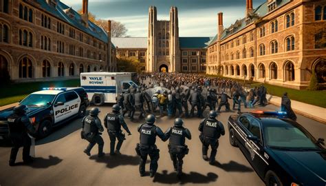 Police In Riot Gear Storm Yale University Campus