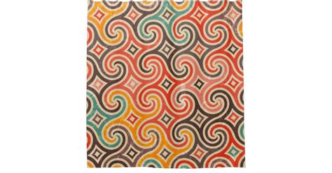 Retro Swirls Illustration Pattern Shower Curtain Zazzle