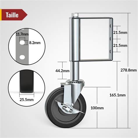 Roue De Portail Robuste Mm Roulettes Ressort Roulettes Pivotantes