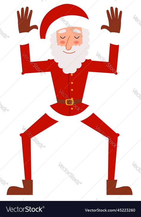 A Scene With Skinny Santa Claus Doing Yoga Vector Image