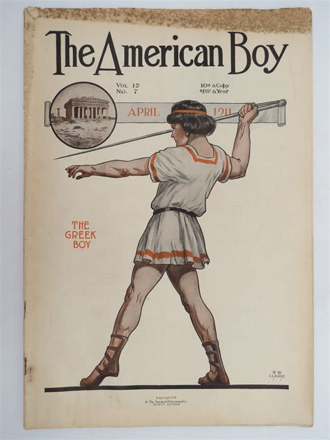 The American Boy Magazine April 1911 The Greek Boy Cover 1911