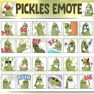 X Cute Chibi Kawaii Pickles Twitch Discord Mixer Youtube Emotes