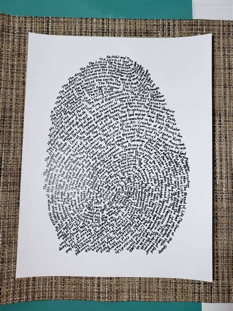 Names Of Jesus Thumbprint Black And White Christian Etsy