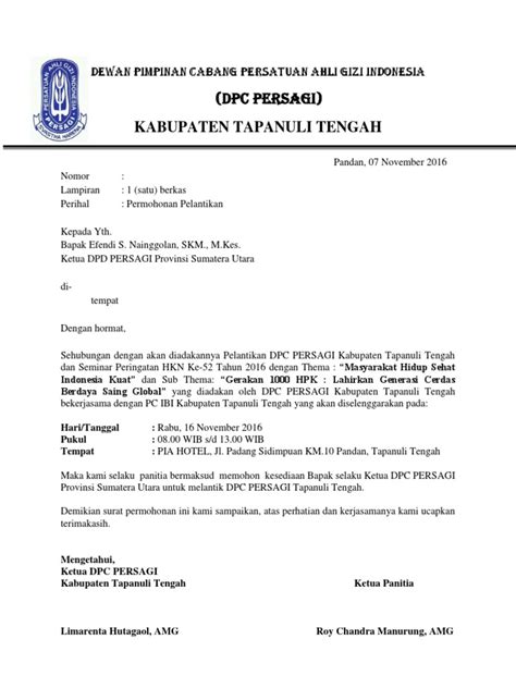 Surat Permohonan Pelantikan Pdf