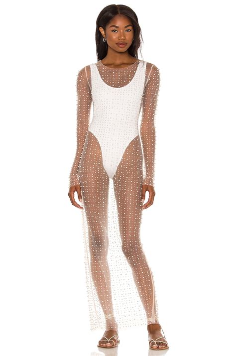 Beach Bunny Champagne Nights Mesh Dress In Nude Revolve