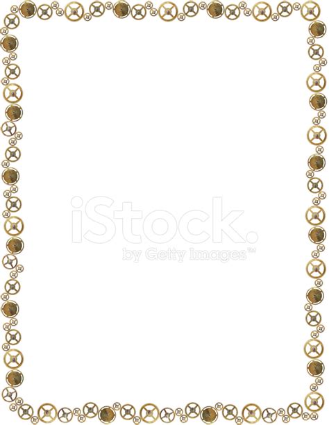 Letter Size Gearwheel Frame Stock Photos