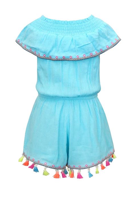 Hannah Banana Girls Embroidered Boho Summer Romper Myhannahbanana