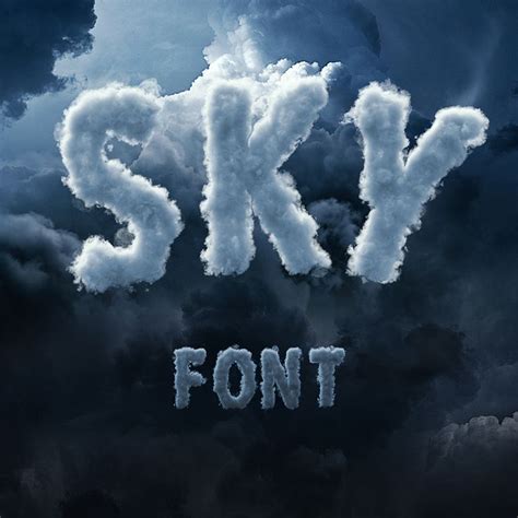 D Sky Cloud Font Gk Mockups Store Clouds Photoshop Design