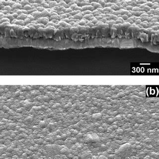 A Cross Sectional And B Top View SEM Images Of Ag TF Deposited On