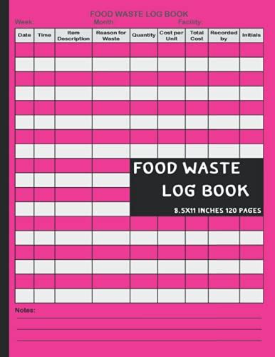 Food Waste Log Book Daily Kitchen Log Bookfood Hygiene Recording Log