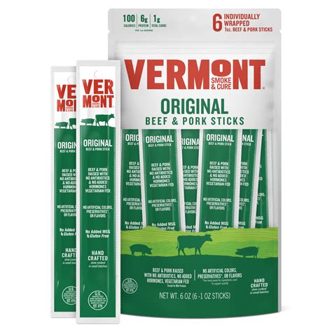 Original Beef And Pork Sticks 1oz 24 Count Vt Smoke And Cure