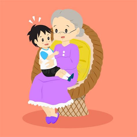 Вектор бабушки и внука иллюстрация вектора. иллюстрации насчитывающей ...