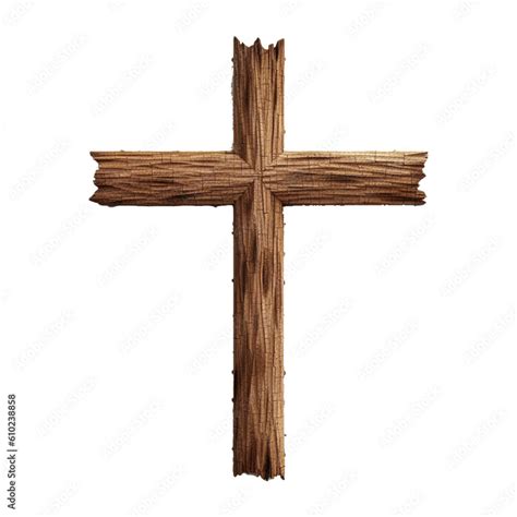 Wooden Cross Isolated On White Png Element Transparent Background