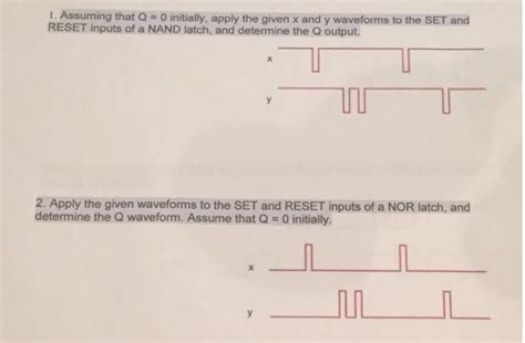 Solved Assuming That Q 0 Initially Apply The Give X And Y Chegg