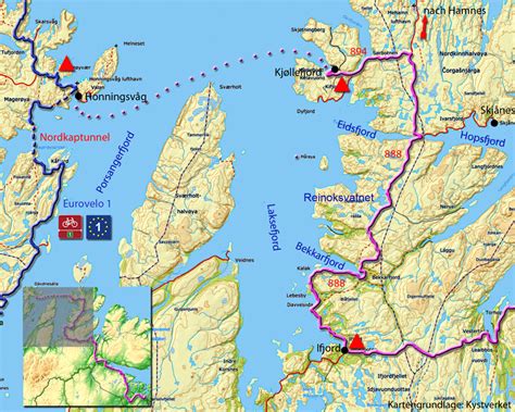 Radweg Durch Norwegen von Honningsvåg nach Kirkenes Abschnitt