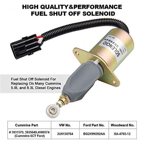 Big Autoparts Solenoid Valve Replacement 3 Inch Electric Fuel Shut Off Solenoids Valve For 5 9l