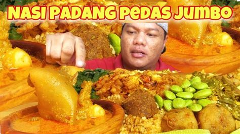 Mukbang Nasi Padang Gulai Tunjang Jumbo Pedas Mukbang Nasi Padang Lauk