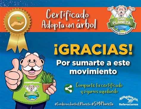 Certificado Adopta Un árbol Simiplaneta