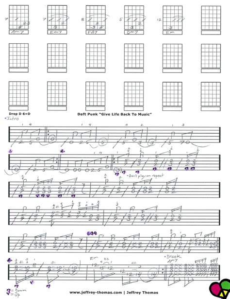 Daft Punk Give Life Back To Music Free Guitar Tab By Jeffrey Thomas