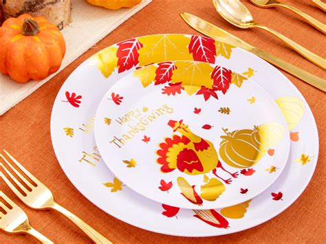 Amazon Mirthmood Pcs Gold Thanksgiving Plastic Plate