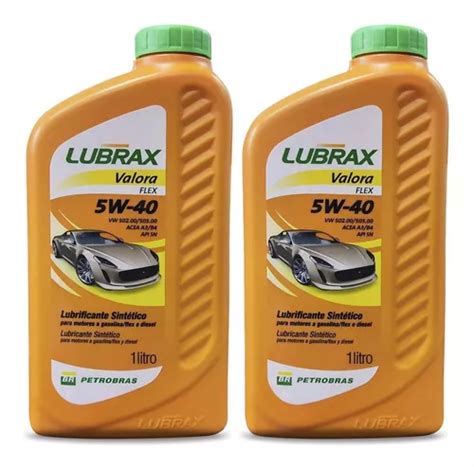 Aceite para motor Lubrax sintético 5W 40 para autos pickups suv de 2