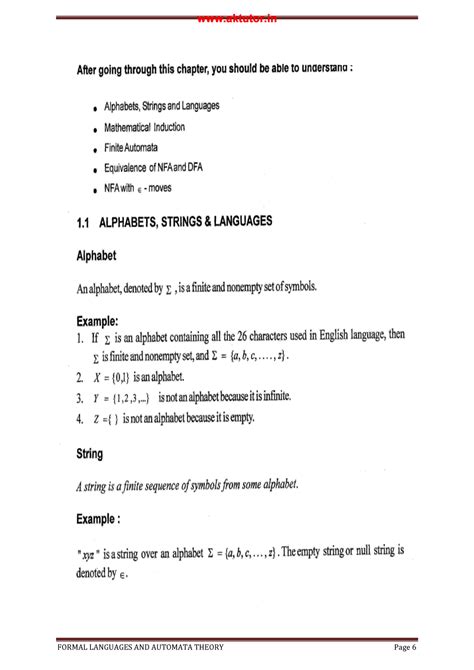 Thery Of Automata Formal Languages Tafl Bt Cs Nd Yr Notes Theory Of