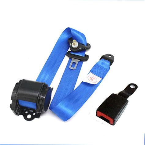 Blue 3 Point Retractable Car Safety Seat Belts Lap Safety Belt Seatbelts for Auto Cars With ...