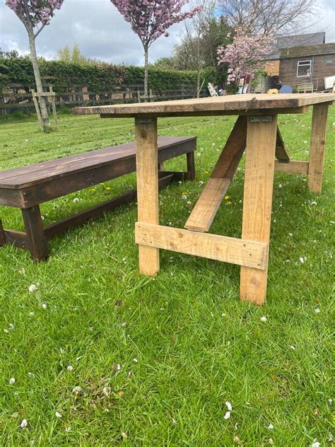 Secondhand Chairs And Tables Trestle Tables 10x Sets Rustic Trestle