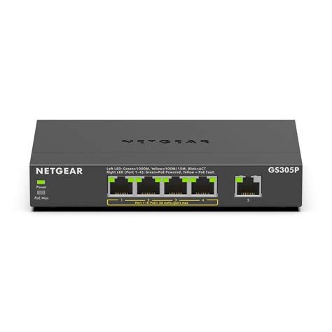 NETGEAR GS305P Gigabit 5 Port Unmanaged PoE Switch GS305Pv3 The