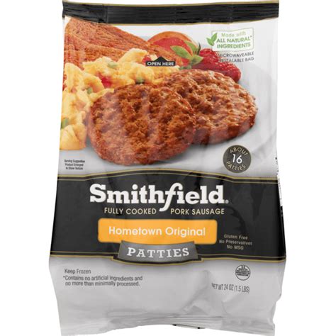 Smithfield Fully Cooked Pork Sausage Patties Hometown Original