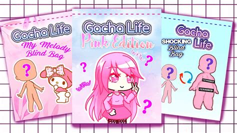 Paper Diy Gacha Life Outfits Blind Bag Unboxing My Melody And Pink