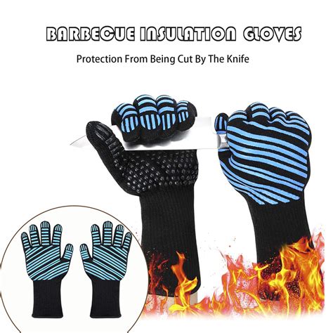 932℉ Heat Bbq Gloves Food Grade Kitchen Oven Mitts Oven Gloves Non Slip