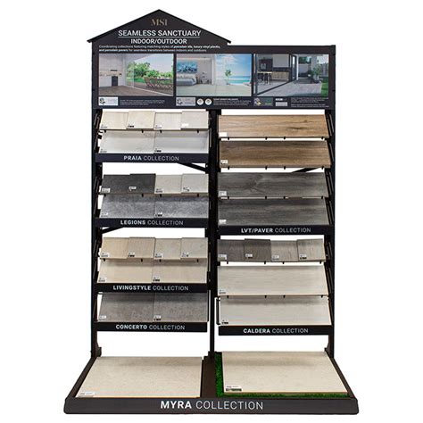 12 Tier Wood Flooring Display Racks Stable Custom Tile Stand Rack