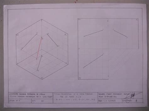 DIBUJO CONSTRUCTIVO II LÁMINA 9 PROYECCIÓN DE LA LÍNEA